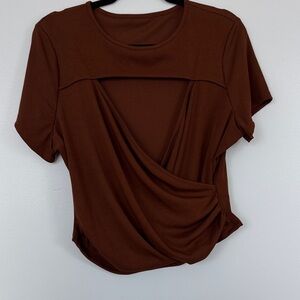 Women's Brown cutout top